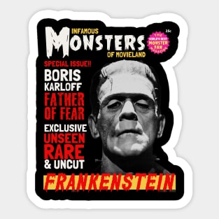 Vintage Pulp horror Frankenstein Horror Magazine Sticker